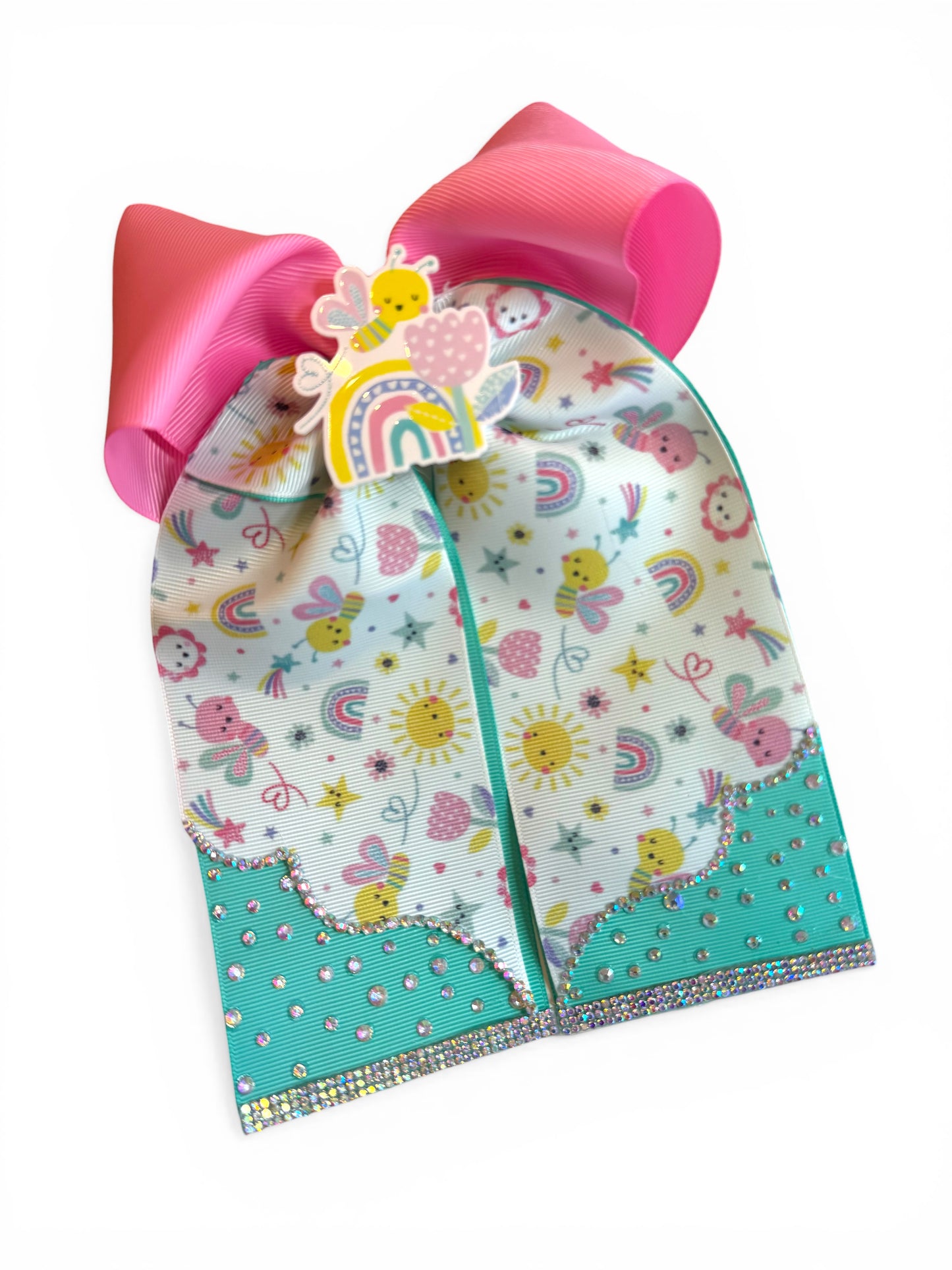Cheer Bow Cute Ears  Rainbow Bee