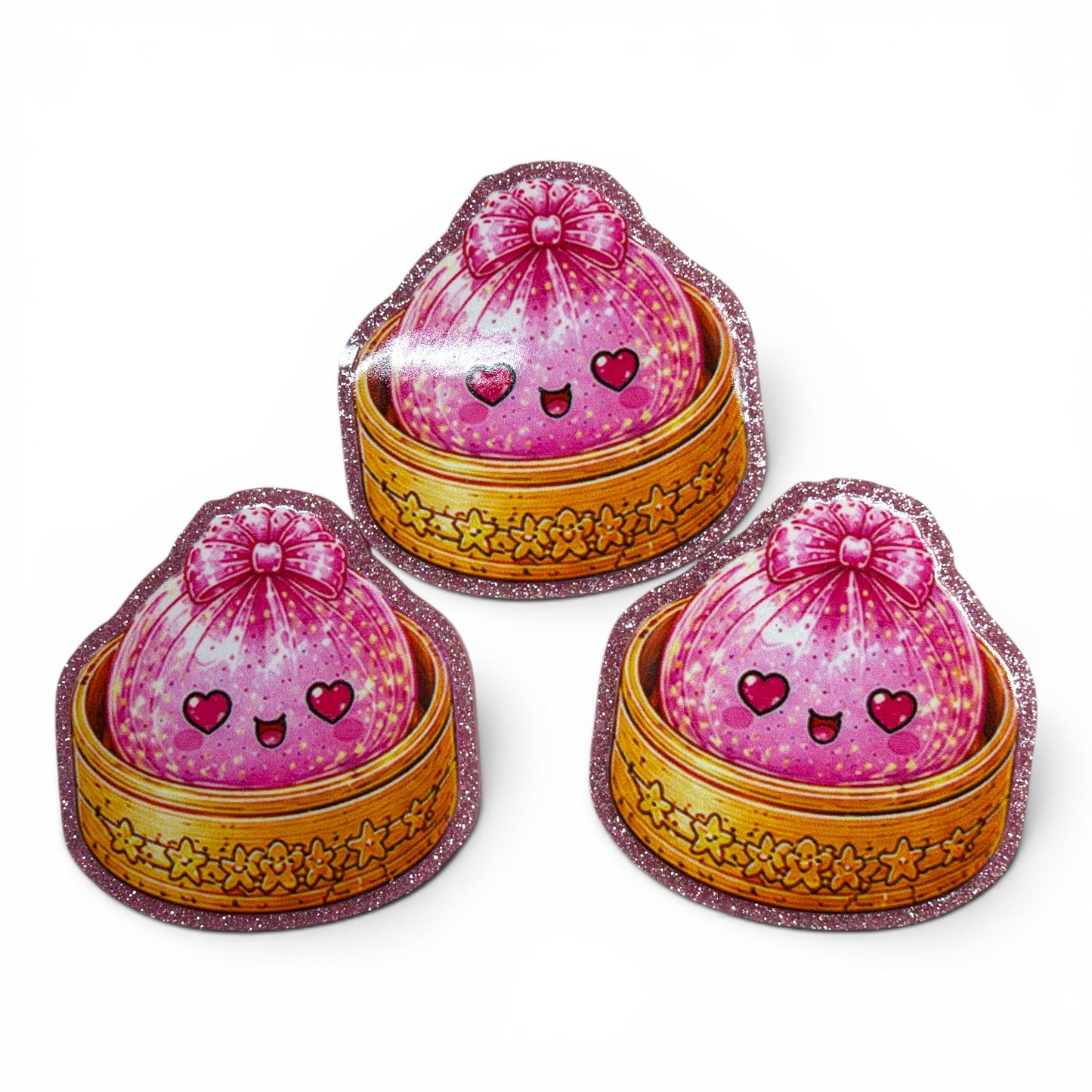 3 Glitter Pink Dumpling 5cm
