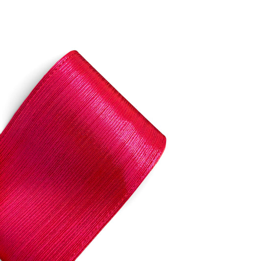 1 yard 7.5cm/3in Rain Fiushia Metallic Fabric Ribbon RN3-27