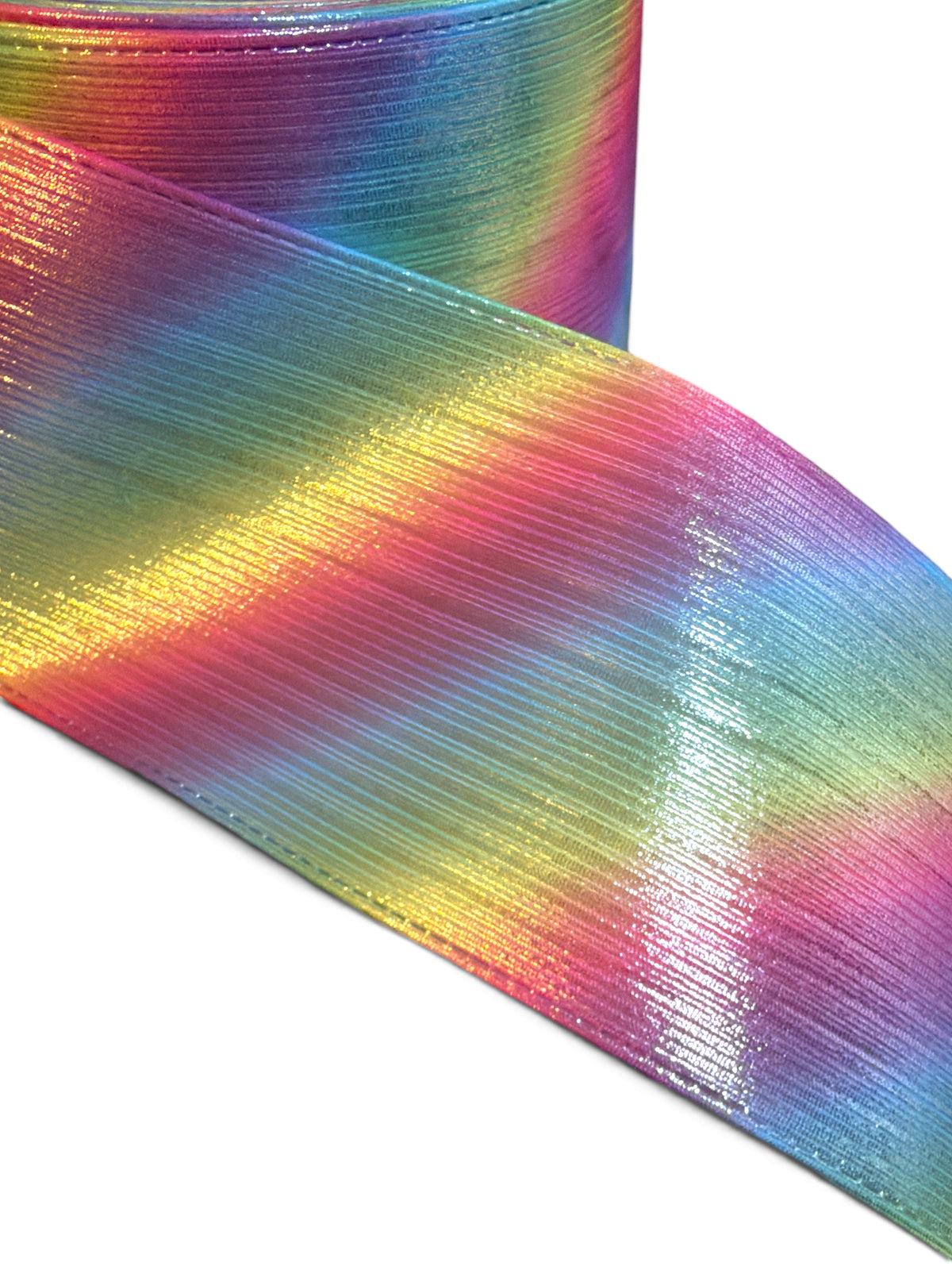 1 yard 7.5cm/3in Across  the Rainbow Metallic  Rain Ribbon RN3-43