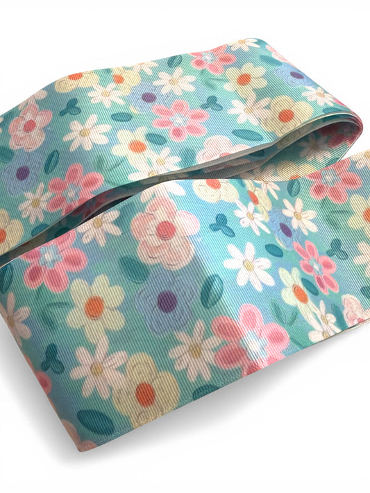 3 yards -7.5cm (3inch) Ribbon Pastel Spring