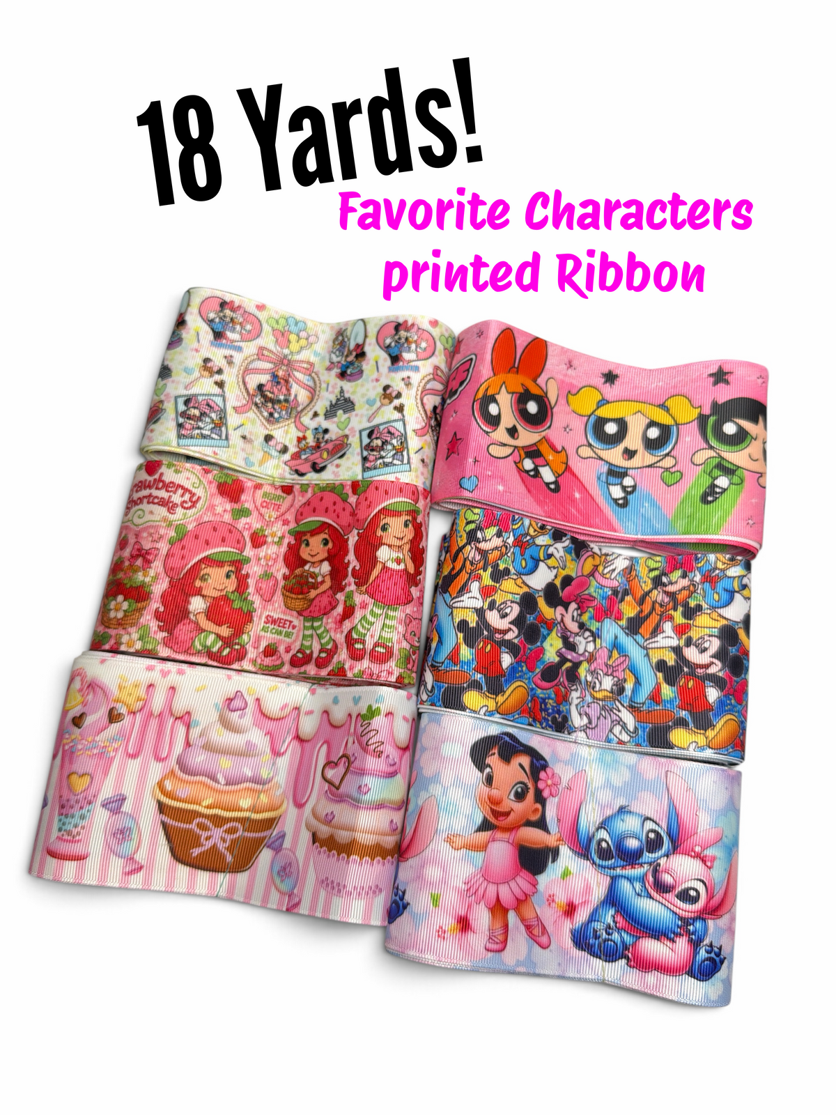 Favorite Characters Starter Box  38yards of Ribbon +13 DTF Transfers +10Yards Metallic Bies