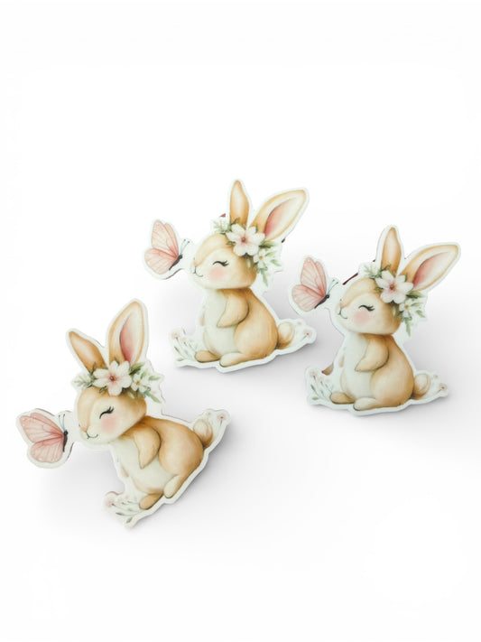 3 resins 5cm Set Butterfly Bunny
