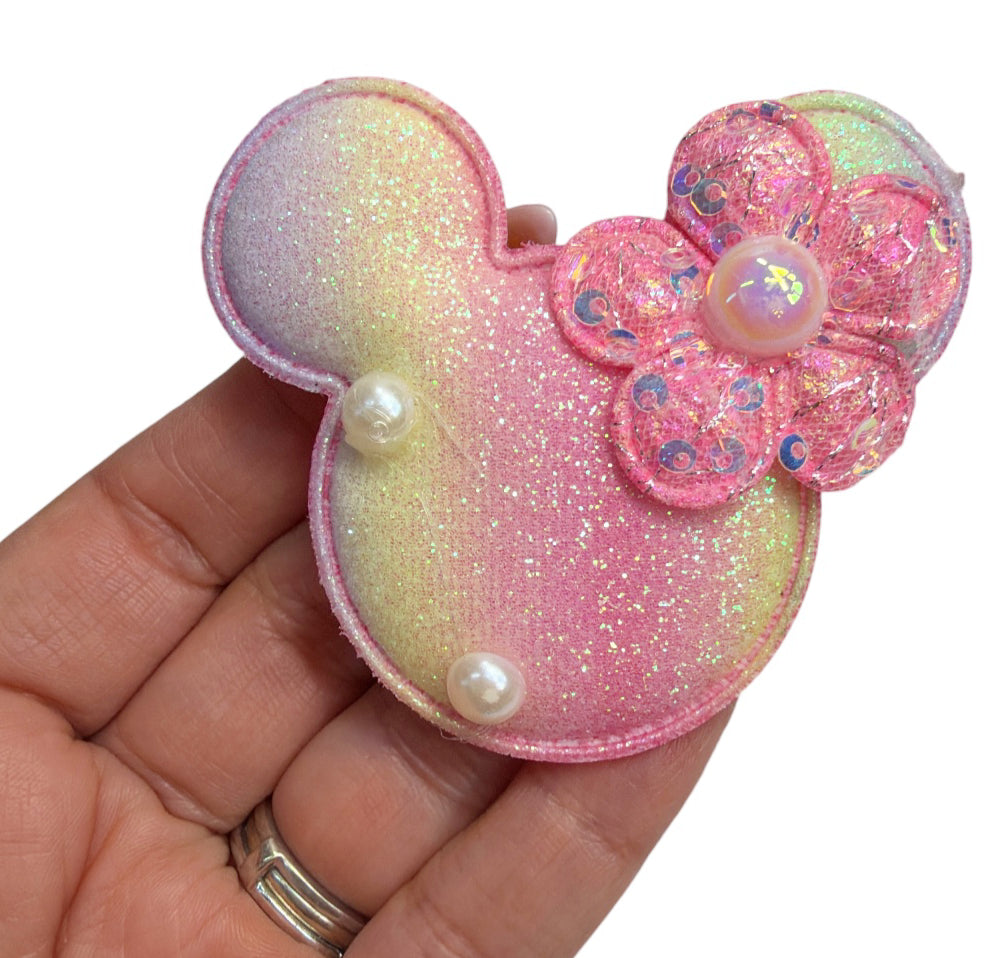 Minnie Glitter Flower 6 Pcs
