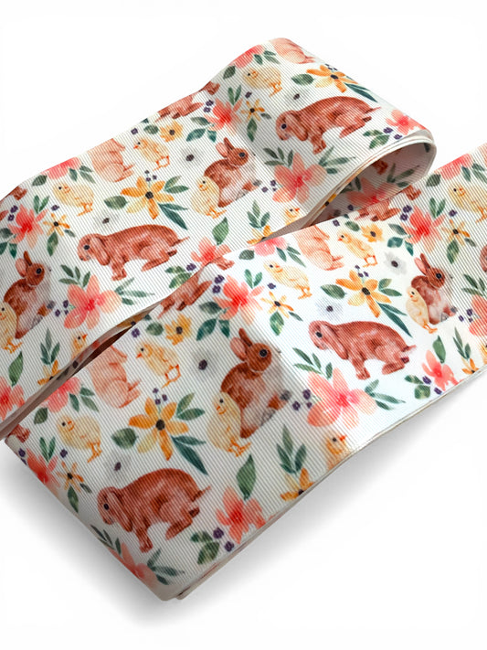 3 yards -7.5cm (3inch) Ribbon Spring Rabbit