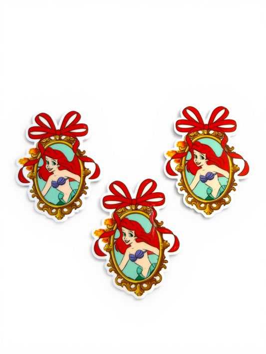 3 resins 5cm Red Bow Sea Princess Princess