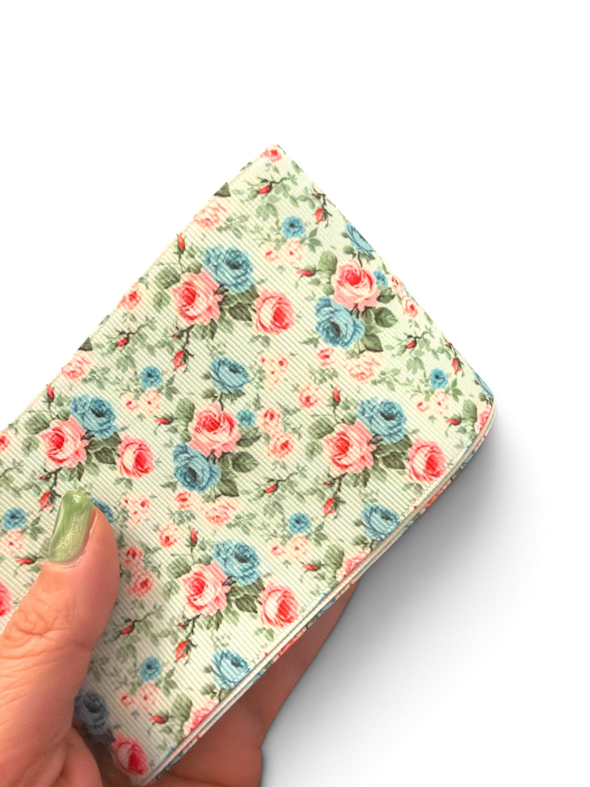 3 Yards 7.5cm-3inch Vintage Aqua Roses  Printed Grosgrain PRNT3-161