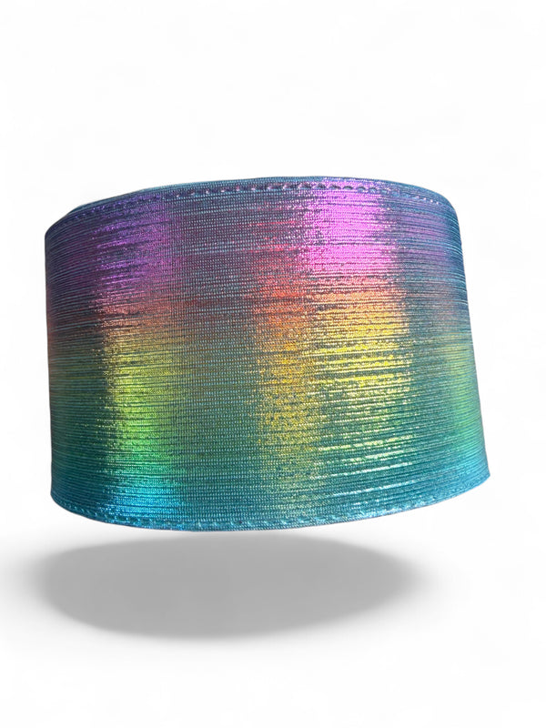 Blue Rainbow Soft Fabric Metallic Ribbon 1 yard