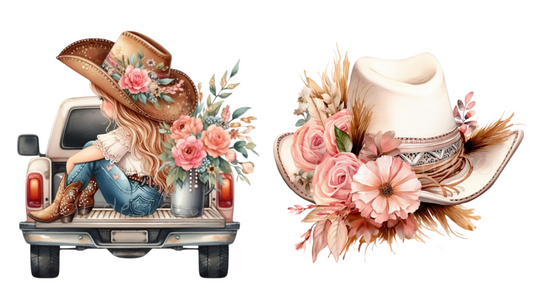 Transfer #180 Floral Cowboy Style