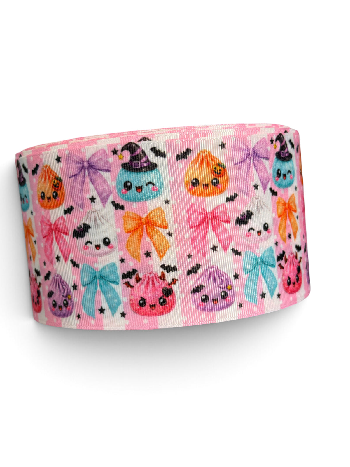 3 Yards 7.5cm m/3inch Ghosty Dumplings Printed Grosgrain