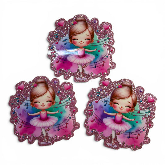 3 Glitter Resins Musical Ballerina 5cm G-2