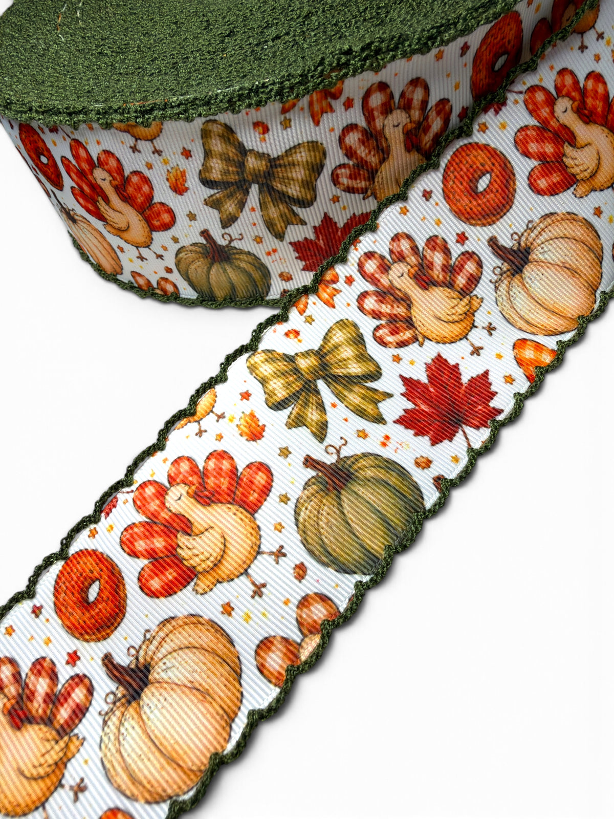1 Yard-5cm/2inch Turkey Time Olive Moonstich
