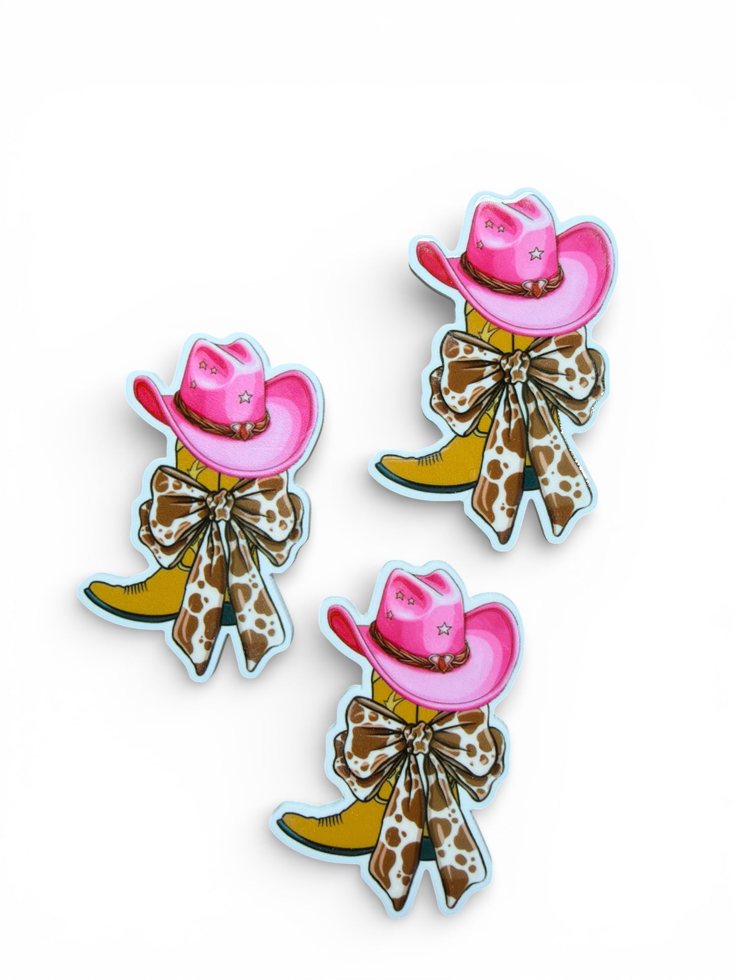 3 resins 5cm Set Cow Print Bow