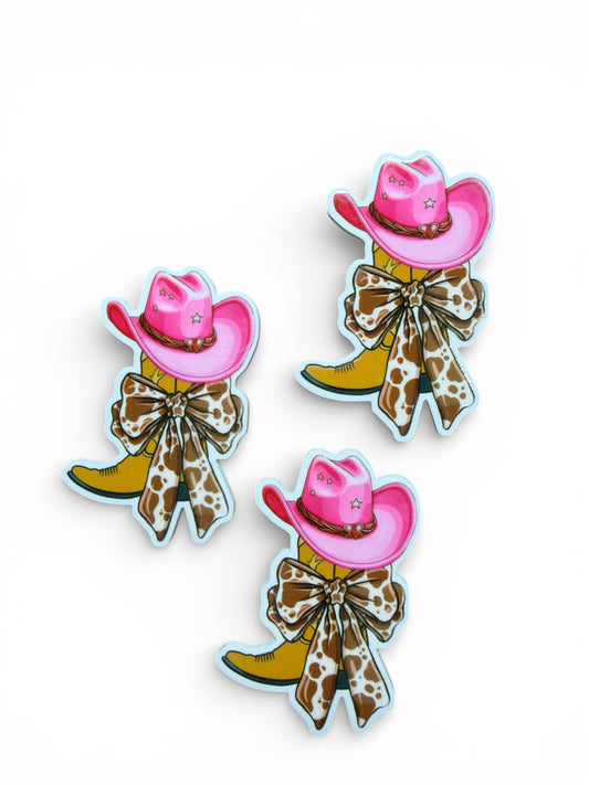 3 resins 5cm Set Cow Print Bow