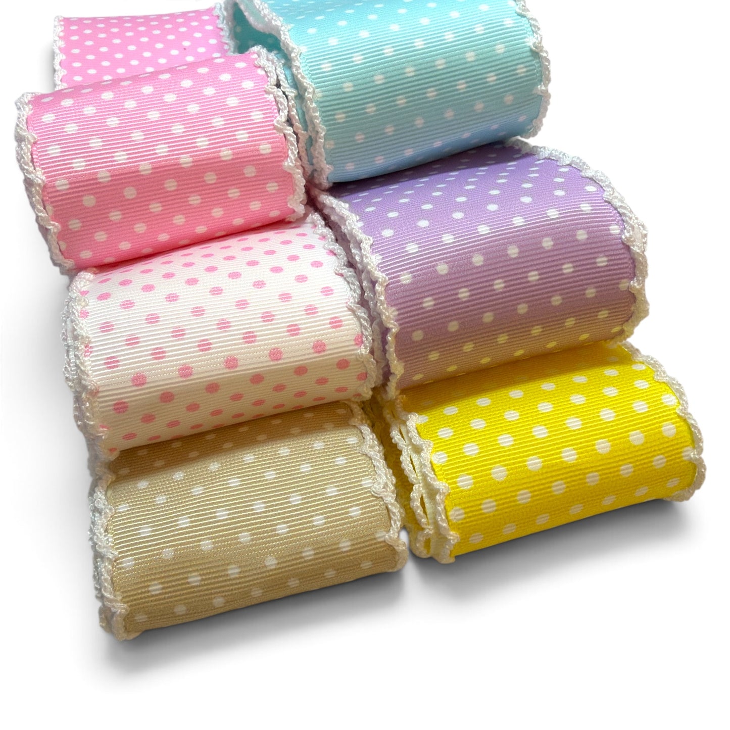 6 yards Set Moonstish Polka Dots 5cm/1.5inch wide