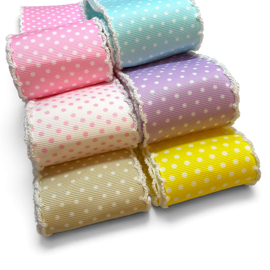 6 yards Set Moonstish Polka Dots 5cm/1.5inch wide