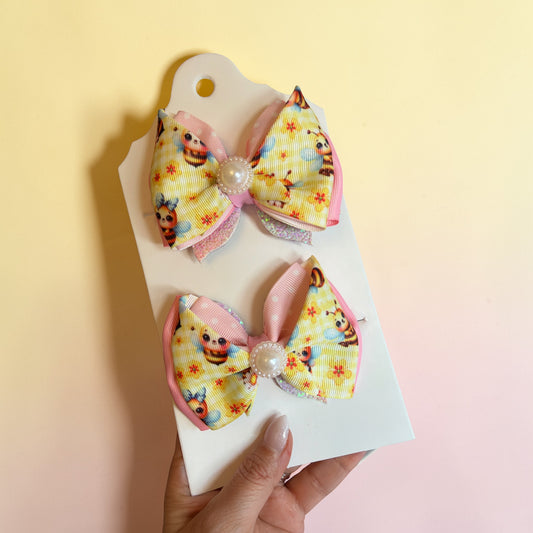 Set of 2 Bows Spring Bee Pairs