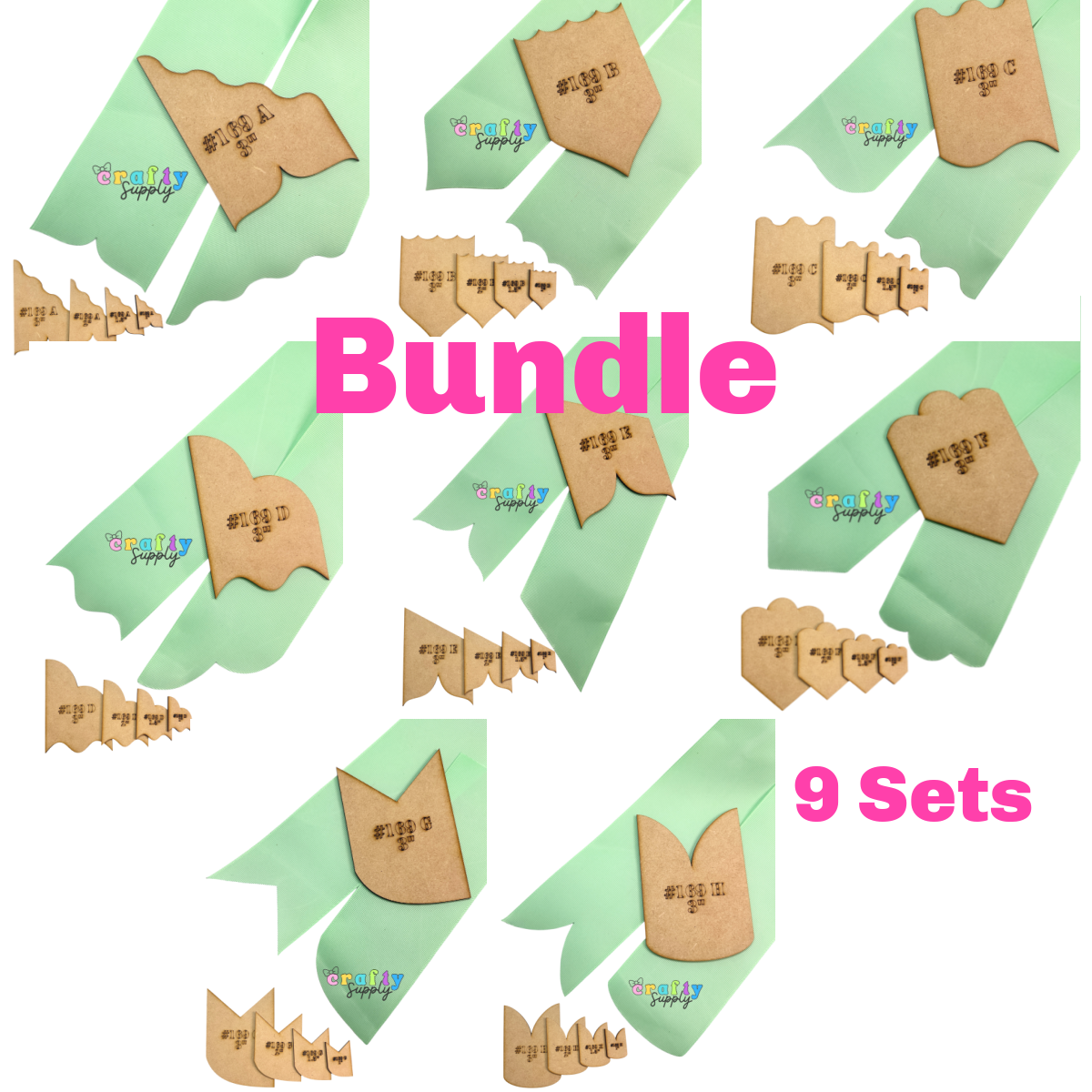 #169 Set de 9 Moldes para orillas Doble Corte
