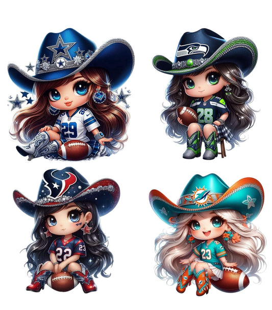 #158 Football Girl Fans 3 Transfer  Sheet