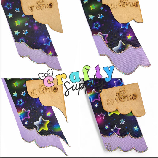 #143-4 Sets of 4 Ribbon Edges MDF 16 Templates Total