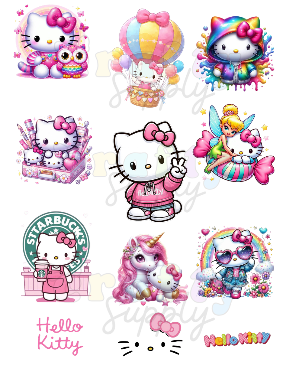 Set of 9 images DTF Transfer Pegatinas #1032 Ready to Heat Press-9 Imagenes DTF para usarse en Tela con calor y presion.
