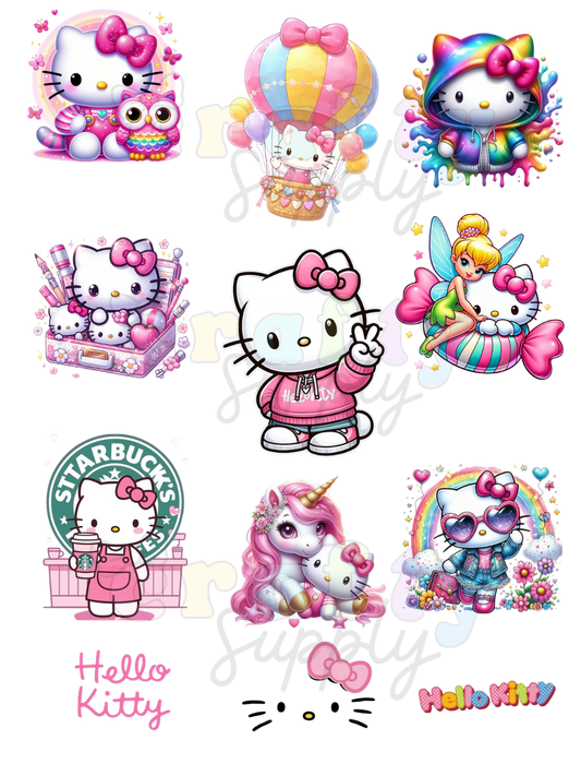 Set of 9 images DTF Transfer Pegatinas #1032 Ready to Heat Press-9 Imagenes DTF para usarse en Tela con calor y presion.