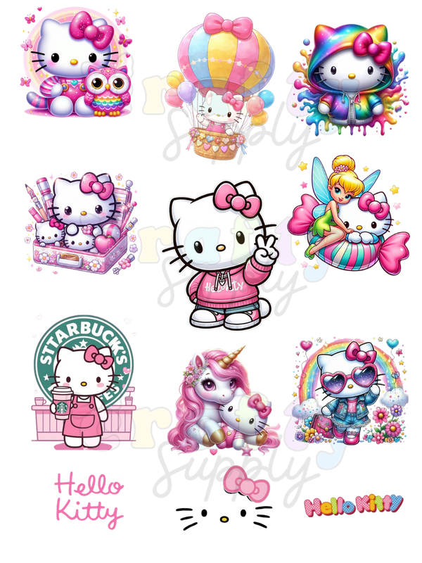 Set of 9 images DTF Transfer Pegatinas #1032 Ready to Heat Press-9 Imagenes DTF para usarse en Tela con calor y presion.