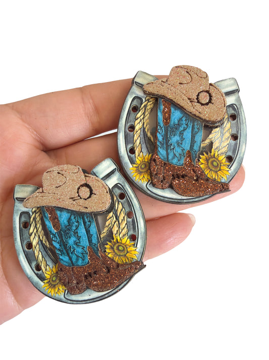 2 Mini Cowgirl Girl 4.5cm