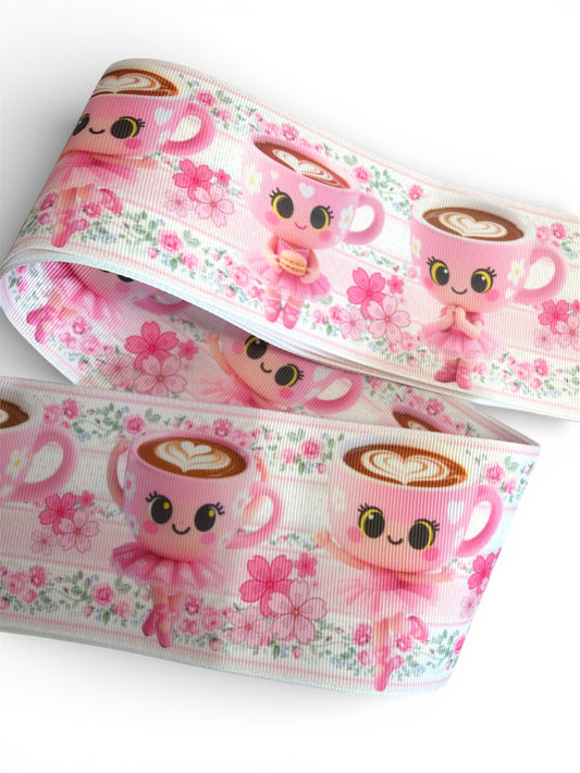 7.5cm  Ballerina Flowers Ribbon 1 yard
