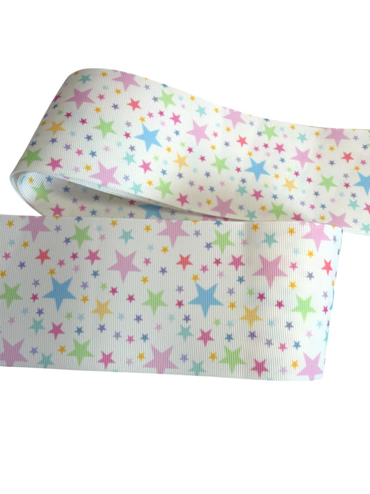 7.5cm Pretty Stars Ribbon 1 yard