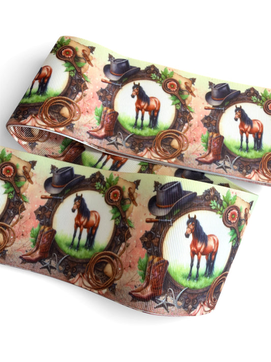 7.5cm Cowboy Style Frame Ribbon 1 yard