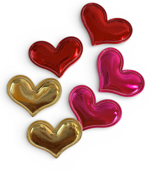6pcs-Metallic Heart