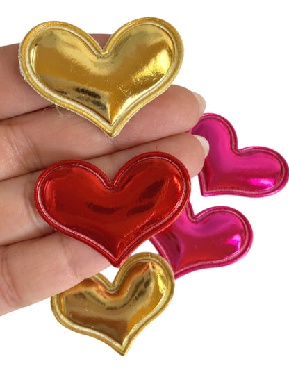 6pcs-Metallic Heart