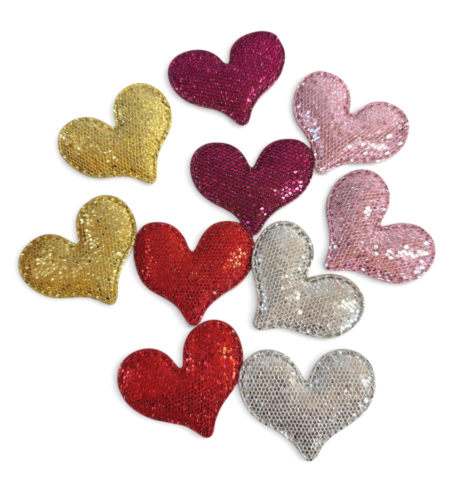 10pcs-Big Glitter Heart