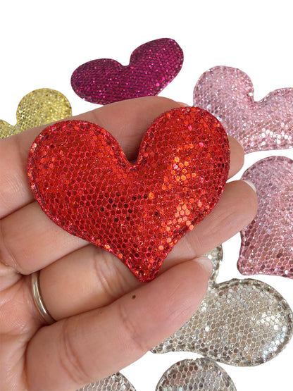 10pcs-Big Glitter Heart