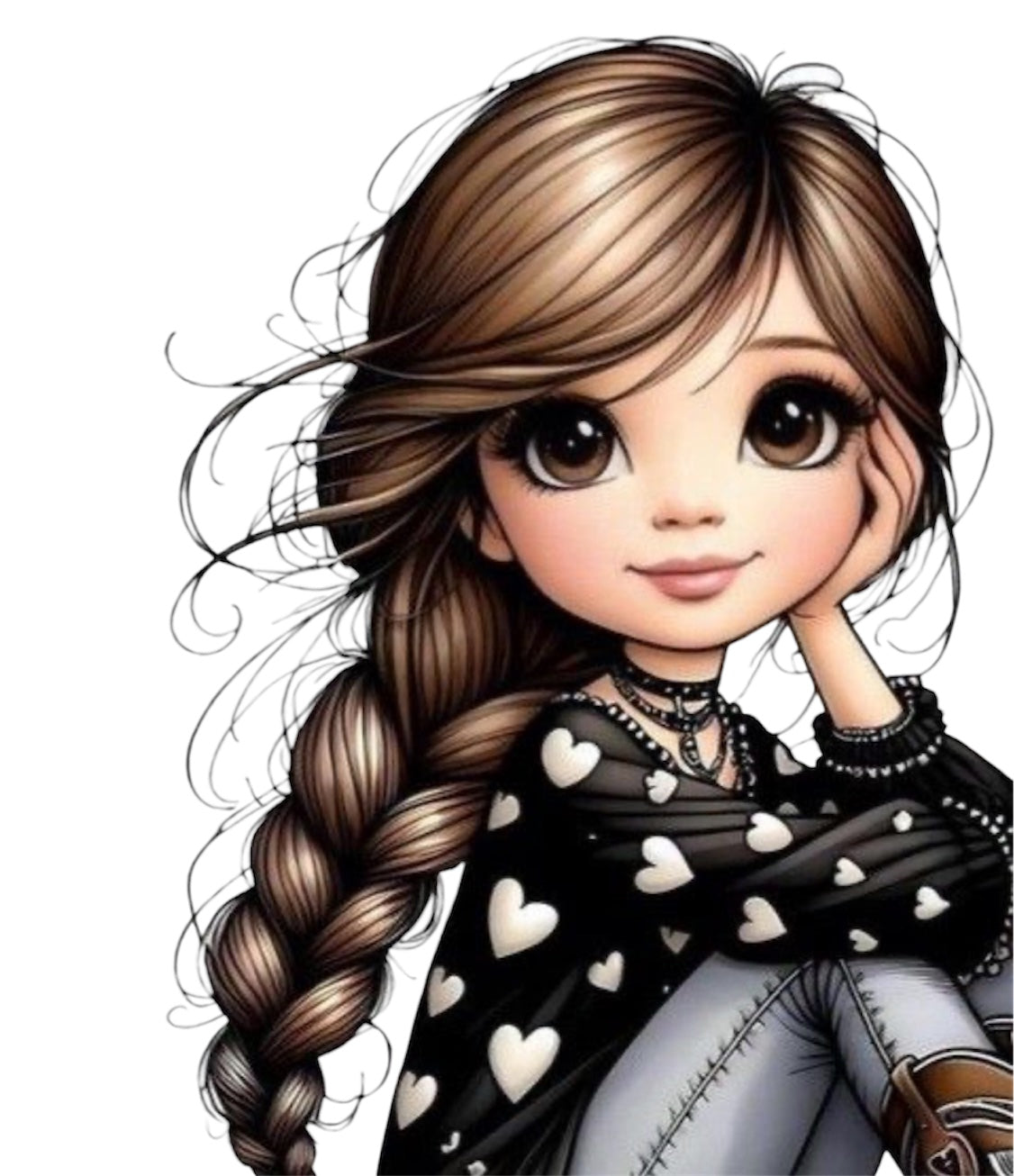 Transfer #222  Black and white Hearts Valentine