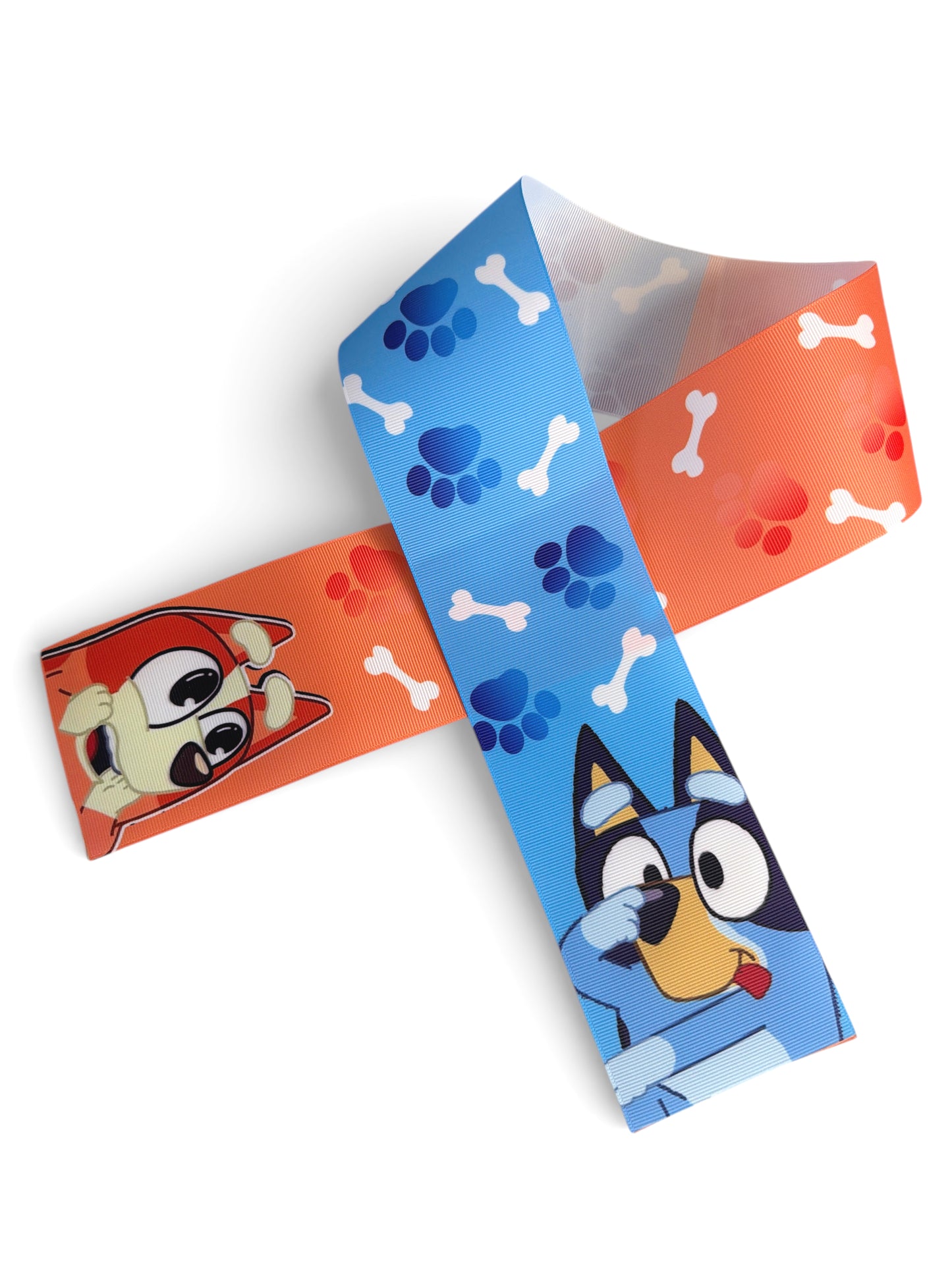 7.5cm Blue and Orange  Ribbon Strip  32inches