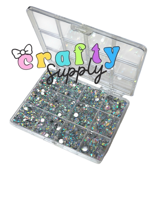 Holographic Rhinestone Case Mixed Sizes