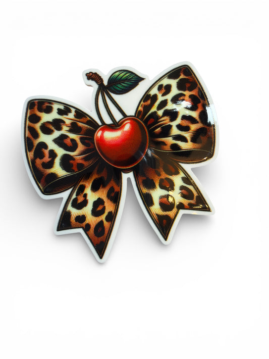 1-5cm Cherry Cheetah Print