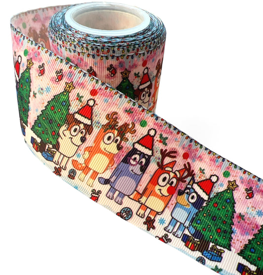 5cm/2inch Bluey Christmas Ribbon 1 yard