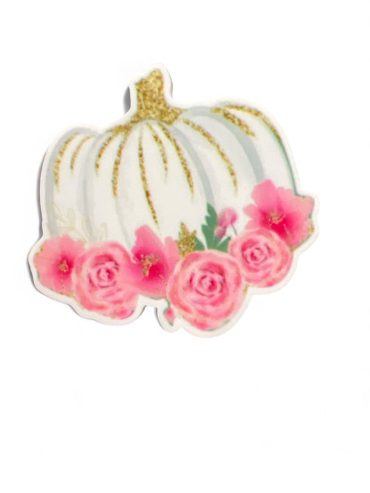 5cm Planar Resin Pumpkin And Roses