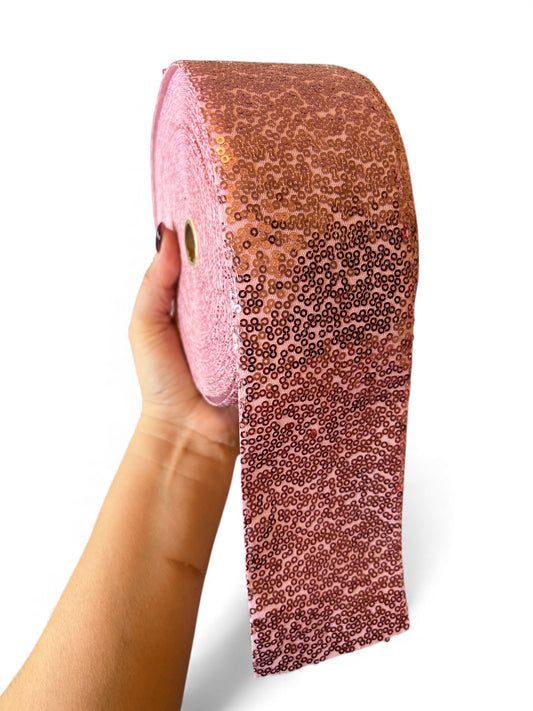 7.5cm Pink  Sequin Ribbon  1 Yard