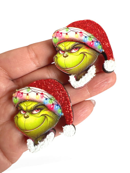 2 Mini Shakers Grinchy Lights  4cm