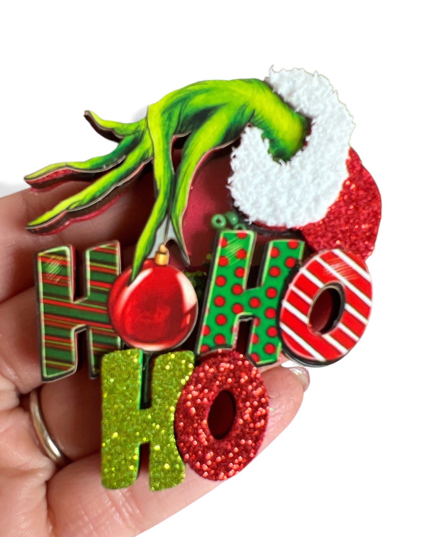 1-Jumbo Shaker Ho Ho Ho Grinch  7cm