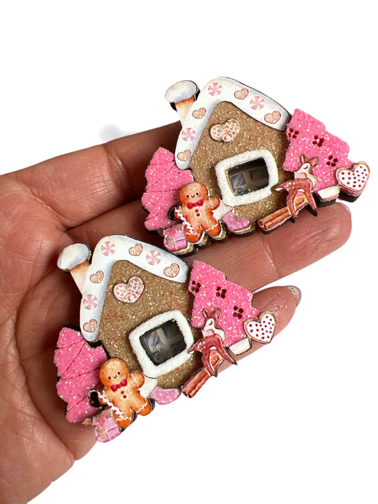 2 Mini Gingerbread House 4.5cm