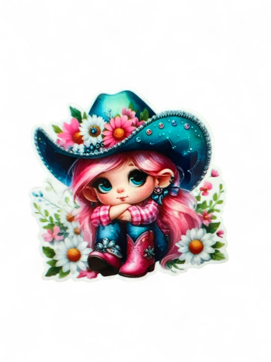 Botas vaqueras rosas de resina plana de 5 cm