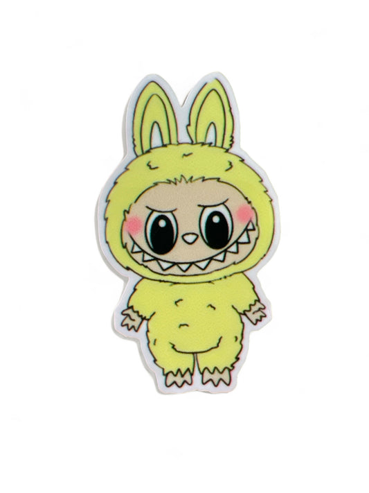 Labubu Planar de 5 cm, amarillo claro y verde