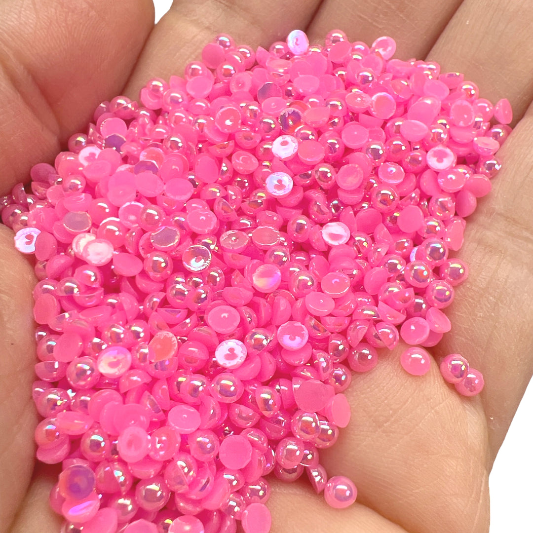 Pink Flat Acrylic Pearl 1200pcs