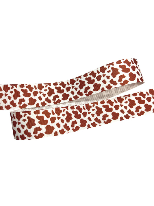 Cinta con estampado animal marrón de 3,8 cm y 1 yarda