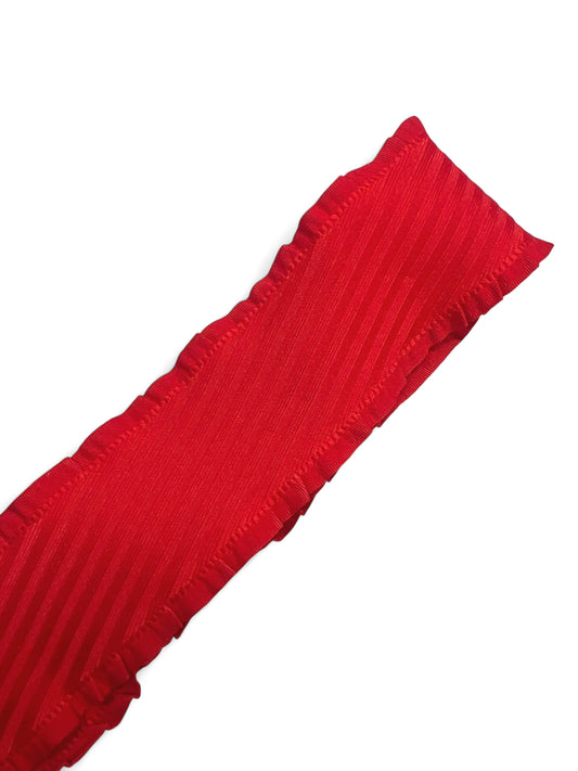 Cinta con bordes ondulados rojos de 3,8 cm/1,5 pulgadas, 1 yarda, Orillas Olan